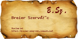 Breier Szervác névjegykártya